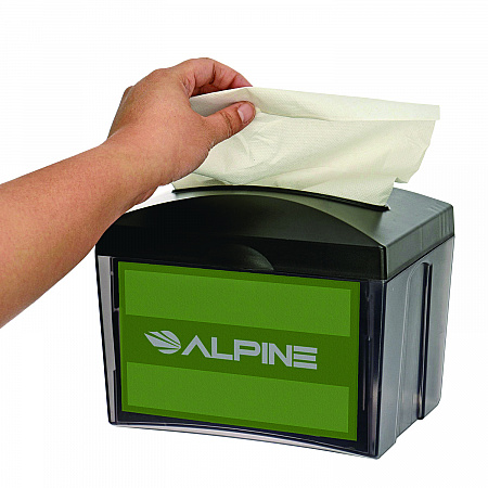 Interfold Table Top Dispenser Napkin Holder, 5.9 x 8 x 6.5, Black (ALP4332)
