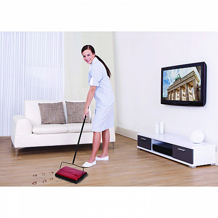 Manual Triple Brush Carpet and Floor Sweeper, 42.5