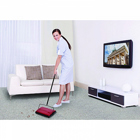 Manual Triple Brush Carpet and Floor Sweeper, 42.5