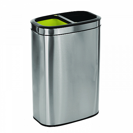 10.5 Gallon Stainless Steel Open Top Dual Compartment Trash Can (ALP470R40L)