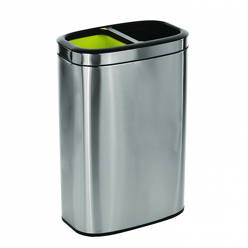 10.5 Gallon Stainless Steel Open Top Dual Compartment Trash Can (ALP470R40L)