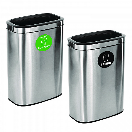 10.5 Gallon Compost and Trash Station, Brushed Stainless Steel (ALP47040LCOT)