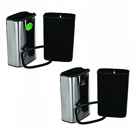 10.5 Gallon Compost and Trash Station, Brushed Stainless Steel (ALP47040LCOT)