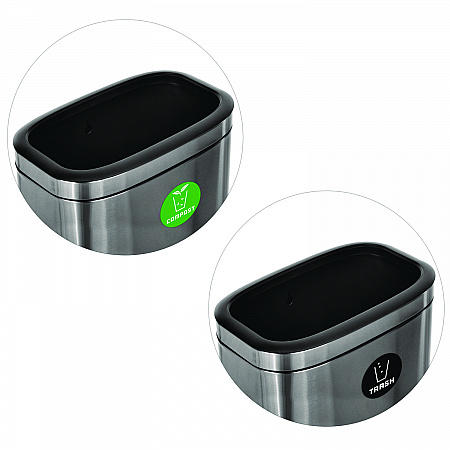 10.5 Gallon Compost and Trash Station, Brushed Stainless Steel (ALP47040LCOT)