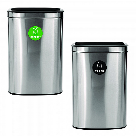 10.5 Gallon Compost and Trash Station, Brushed Stainless Steel (ALP47040LCOT)