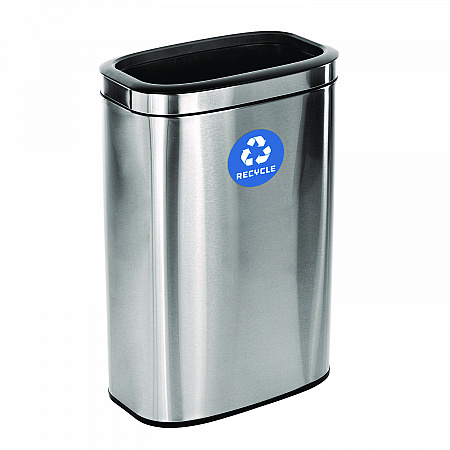 10.5 Gallon Slim Recycling Can, Brushed Stainless Steel (ALP47040LR)