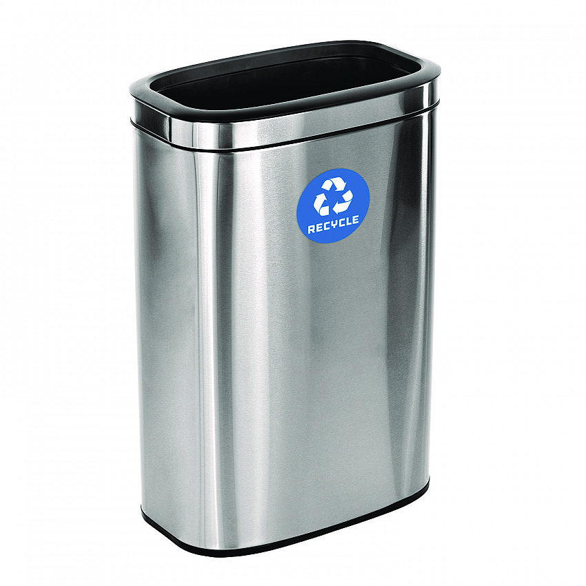 10.5 Gallon Slim Recycling Can, Brushed Stainless Steel (ALP47040LR)
