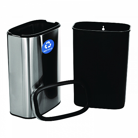 10.5 Gallon Slim Recycling Can, Brushed Stainless Steel (ALP47040LR)