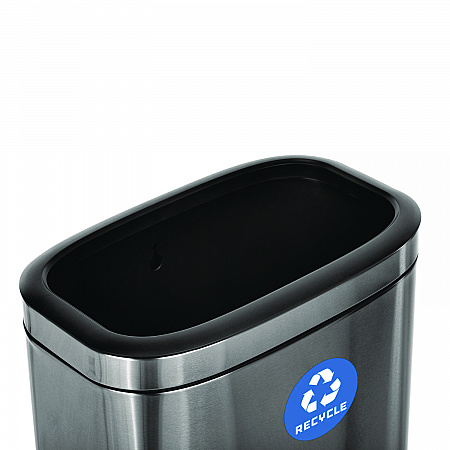 10.5 Gallon Slim Recycling Can, Brushed Stainless Steel (ALP47040LR)