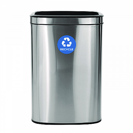 10.5 Gallon Slim Recycling Can, Brushed Stainless Steel (ALP47040LR)
