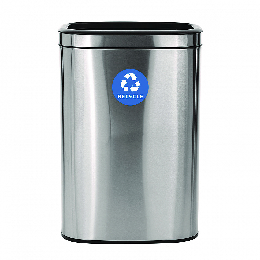 10.5 Gallon Slim Recycling Can, Brushed Stainless Steel (ALP47040LR)
