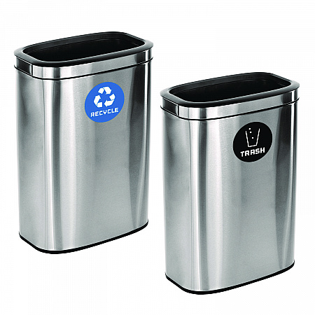 10.5 Gallon Recycle and Trash Station, Brushed Stainless Steel (ALP47040LRT)