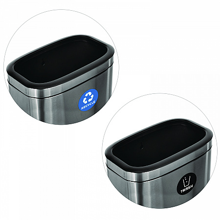 10.5 Gallon Recycle and Trash Station, Brushed Stainless Steel (ALP47040LRT)