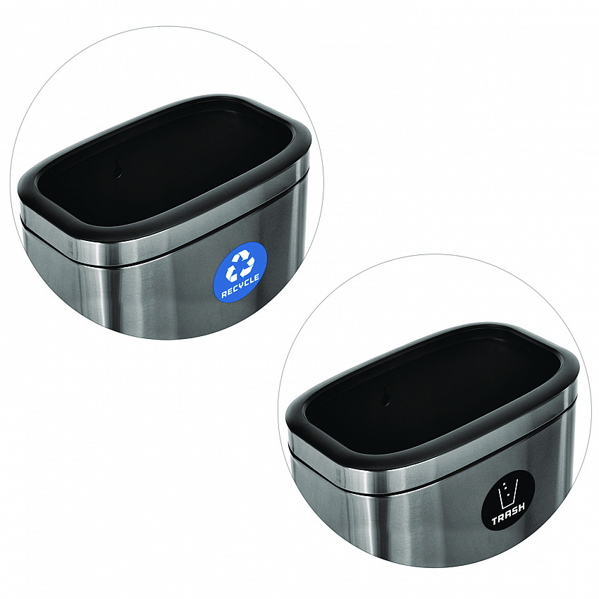 10.5 Gallon Recycle and Trash Station, Brushed Stainless Steel (ALP47040LRT)