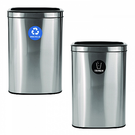 10.5 Gallon Recycle and Trash Station, Brushed Stainless Steel (ALP47040LRT)