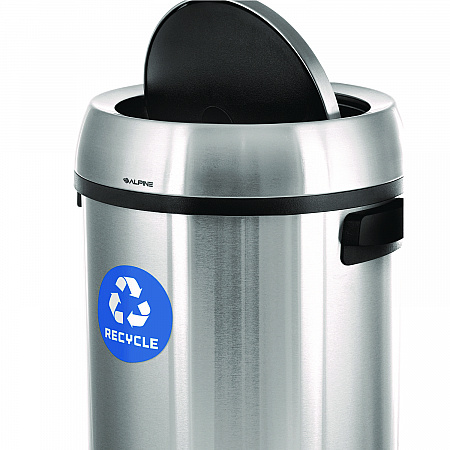 17 Gallon Stainless Steel Indoor Recycling Receptacle with Swivel Lid (ALP47065L1R)
