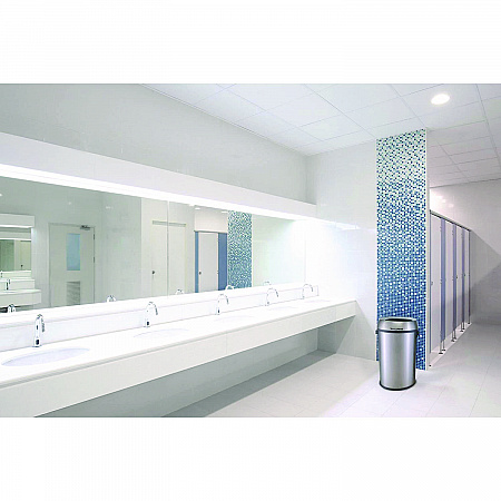 17 Gallon Stainless Steel Heavy-Gauge Brushed Open Top Commercial Trash Can (ALP47065L)