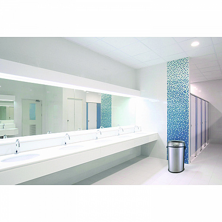 17 Gallon Stainless Steel Heavy-Gauge Brushed Open Top Commercial Trash Can (ALP47065L)