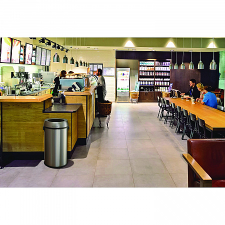 17 Gallon Stainless Steel Heavy-Gauge Brushed Open Top Commercial Trash Can (ALP47065L)