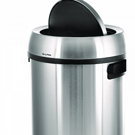 17 Gallon Stainless Steel Commercial Trash Can with Swing Lid (ALP47065L1)