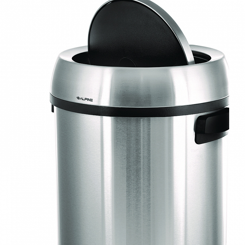 17 Gallon Stainless Steel Commercial Trash Can with Swing Lid (ALP47065L1)