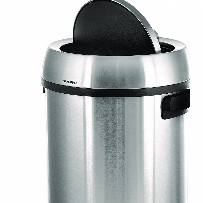 17 Gallon Stainless Steel Commercial Trash Can with Swing Lid (ALP47065L1)