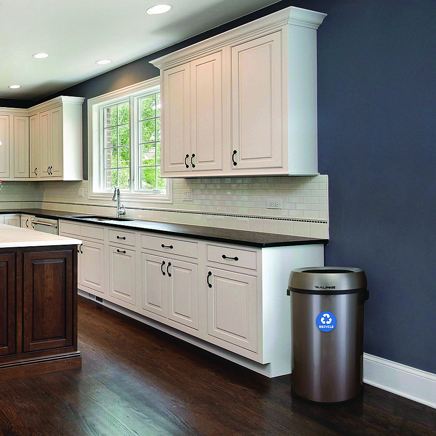 17 Gallon Stainless Steel Open Top Recycling Bin Receptacle (ALP47065LR)