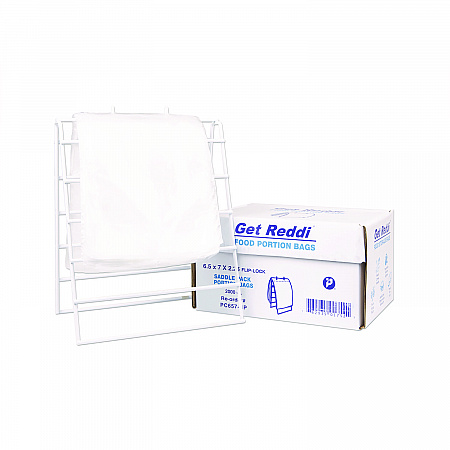Get Reddi Saddle Pack Poly Food Portion Bags, Fold-Top Closure, 0.5 mil, 6.5