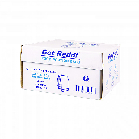 Get Reddi Saddle Pack Poly Food Portion Bags, Fold-Top Closure, 0.5 mil, 6.5