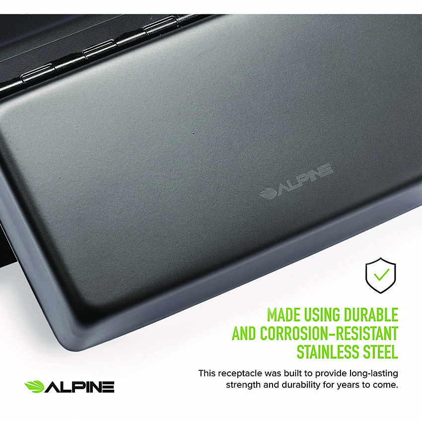 Stainless Steel Wall-Mounted Sanitary Napkin Receptacle, Black (ALP451SSBBLK)