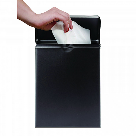 Stainless Steel Wall-Mounted Sanitary Napkin Receptacle, Black (ALP451SSBBLK)
