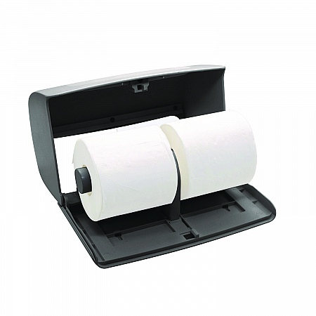 Side-by-Side Double Roll Toilet Tissue Dispenser, 6.3 x 6.3 x 10.3, Gray (ALP452GRY)
