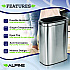Stainless Steel Rectangular Liner Open Top Trash Can, 10.5 gal, Brushed Stainless Steel (ALP47040L)