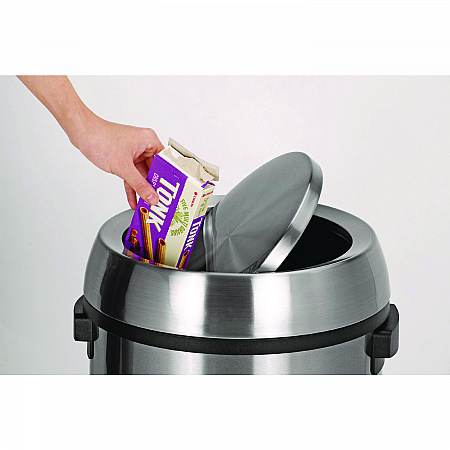 17 Gal Stainless Steel Swivel Trash Can Cover, 15.7 x 15.67 x 15.67, Silver (ALP47065LC)