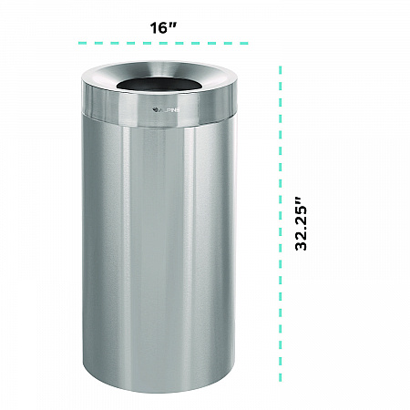 27 Gallon Stainless Steel Commercial Indoor Trash Can, Brushed Stainless Steel (ALP47527)