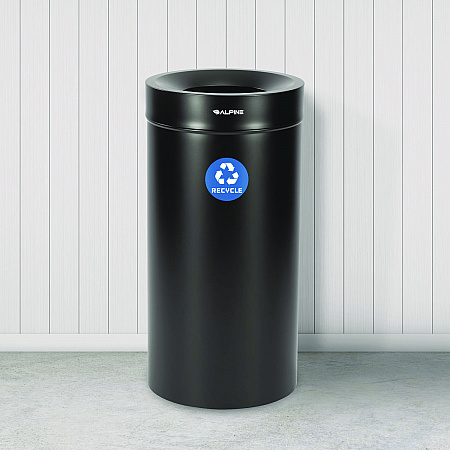 27 Gallon Stainless Steel Recycling Can, Black (ALP47527BLKR)