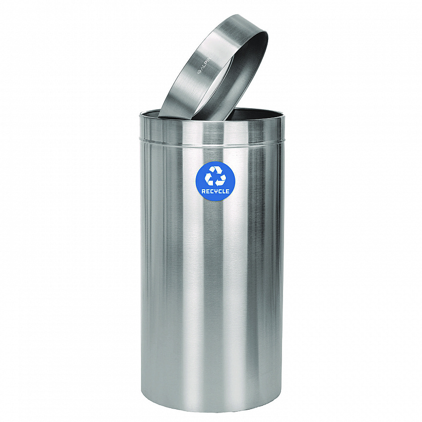 27 Gallon Stainless Steel Recycling Can, Brushed Stainless Steel (ALP47527R)