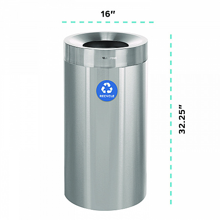 27 Gallon Stainless Steel Recycling Can, Brushed Stainless Steel (ALP47527R)