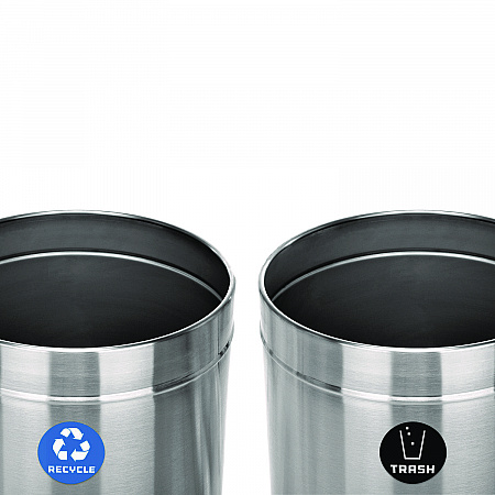 27 Gallon Stainless Steel Recycling Can and Trash Receptacle, Brushed Stainless Steel (ALP47527RT)
