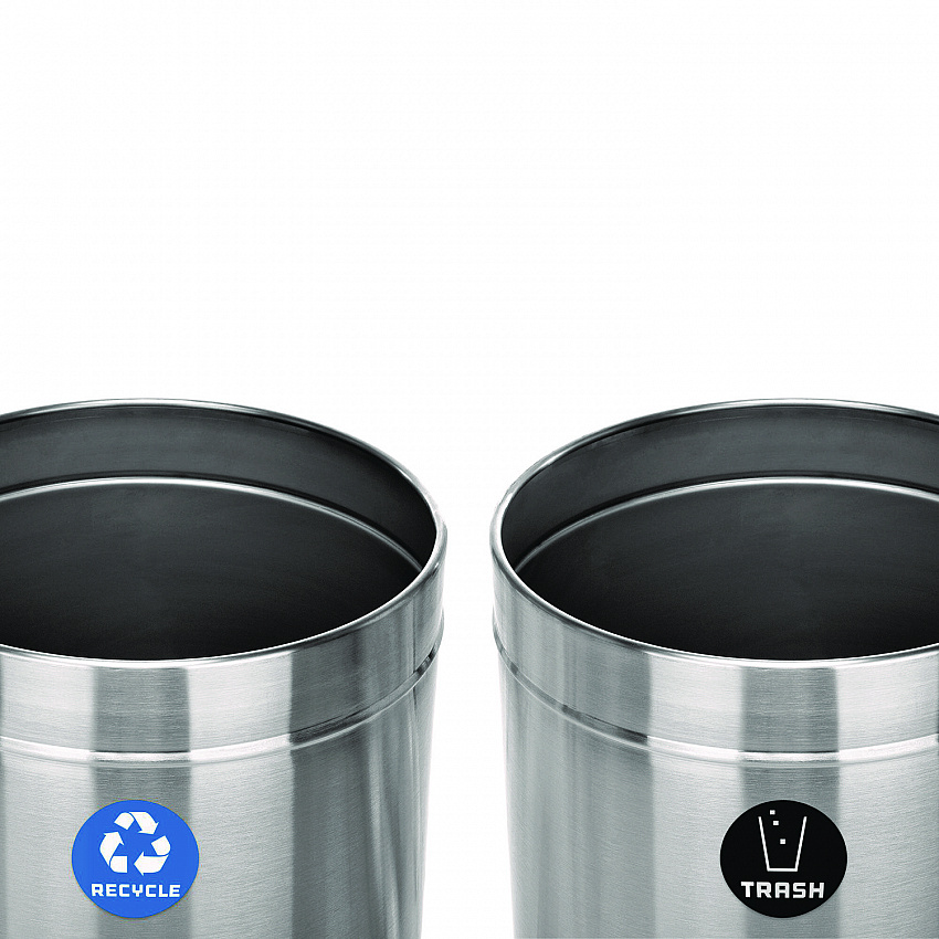 27 Gallon Stainless Steel Recycling Can and Trash Receptacle, Brushed Stainless Steel (ALP47527RT)