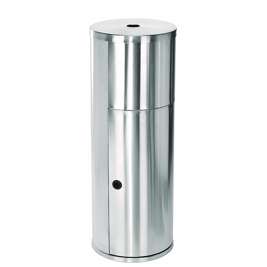 Stainless Steel 7 Gal Trash Can with Gym Disinfecting Wipes Dispenser (ALP4777)