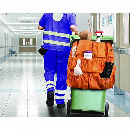 12-Pocket Trash Can Caddy Bag, 12 Compartments, 29 x 19.5, Orange (ALP47771)
