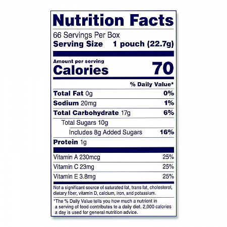 Fruit Snacks, Mixed Fruit, 0.8 oz Pouch, 66 Pouches/Box (20900320)