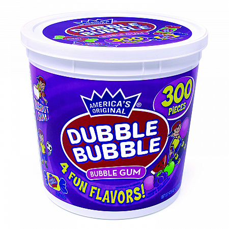 Bubble Gum Assorted Flavor Twist Tub, 300 Pieces/Tub, 1 Tub/Carton (22000223)
