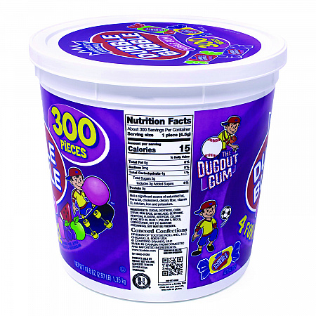Bubble Gum Assorted Flavor Twist Tub, 300 Pieces/Tub, 1 Tub/Carton (22000223)