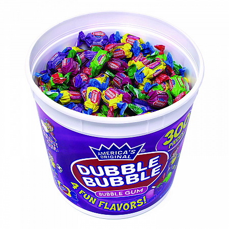 Bubble Gum Assorted Flavor Twist Tub, 300 Pieces/Tub, 1 Tub/Carton (22000223)