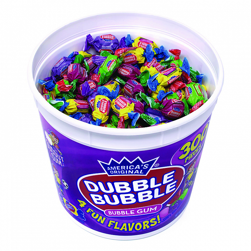 Bubble Gum Assorted Flavor Twist Tub, 300 Pieces/Tub, 1 Tub/Carton (22000223)