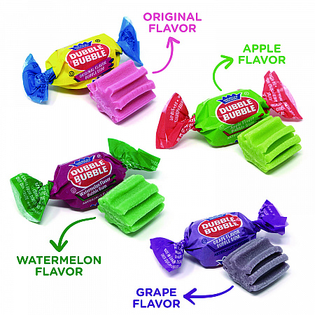 Bubble Gum Assorted Flavor Twist Tub, 300 Pieces/Tub, 1 Tub/Carton (22000223)