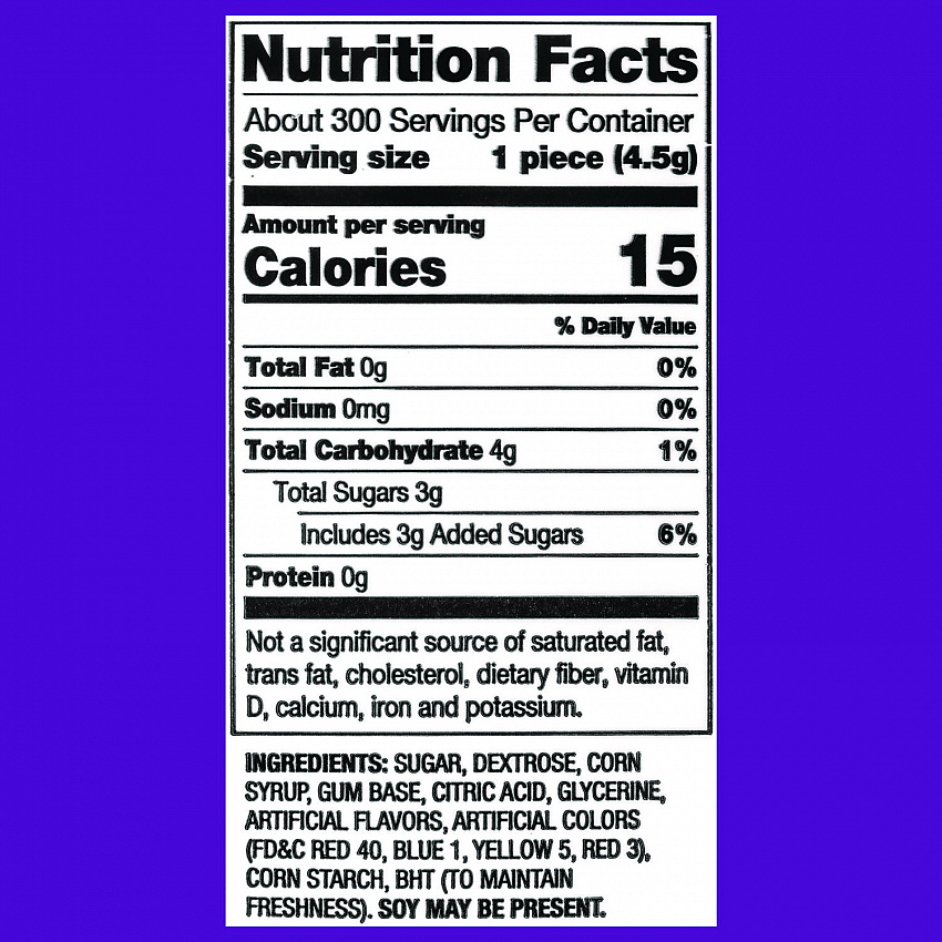 Bubble Gum Assorted Flavor Twist Tub, 300 Pieces/Tub, 1 Tub/Carton (22000223)