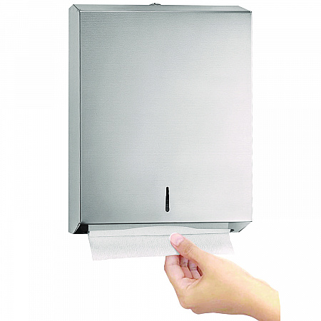 Vertical C-Fold/Multi-Fold Paper Towel Dispenser, 14.5 x 4 x 11.2, Brushed Stainless Steel (ALP480)